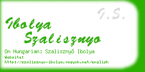 ibolya szalisznyo business card